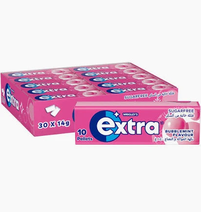 Extra Bubblemint Chewing Gum - 14g x 30